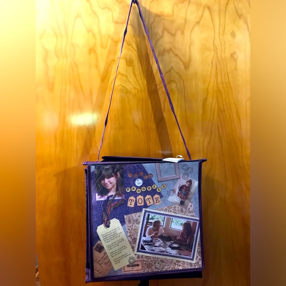 NWT plum colored tote bag to carry scrapbooking or other supplies.
